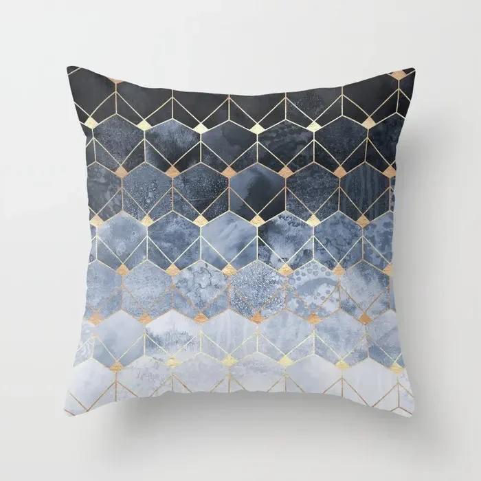 Brand New Gold Black Marble Geometric Cushion Covers Polyester Modern Decorative Throw Pillows Cover Sofa Car Seats Pillows Case