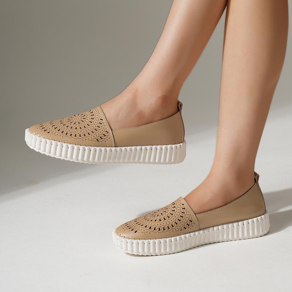 Foreign Trade Large Size Platform Casual Shoes Women Wear Fashionable Versatile Breathable Hollow Fisherman Shoes Soft Sole Single Shoes Women