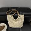 Knitted Tote Bag, New Simple and Versatile Beach Bag, Holiday Wind, Large-capacity Hand-woven Bag, Hollow Commuter Bag