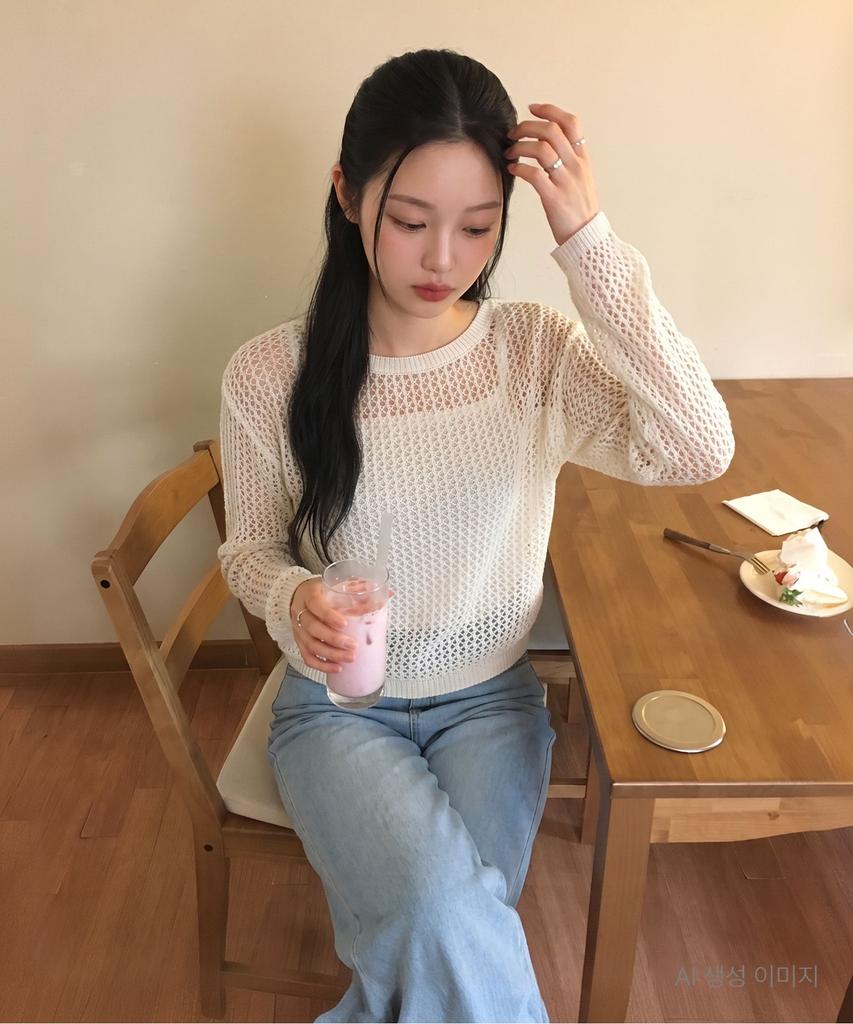 ROEM Punching Knit Pullover Set Rmkag37R15