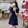 V-neck Waist A-word Dress Small Design Sense Niche Long Dress Women's Summer New
