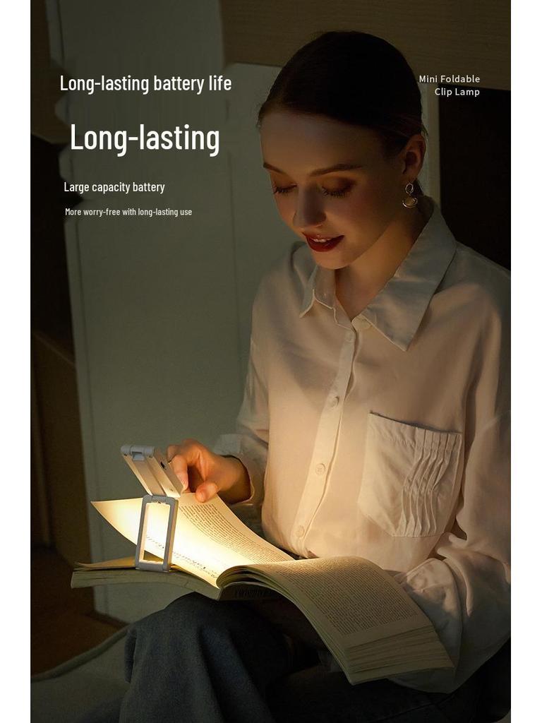 Compact USB Rechargeable LED Desk Lamp - Eye-Friendly Reading Light & Student Gift