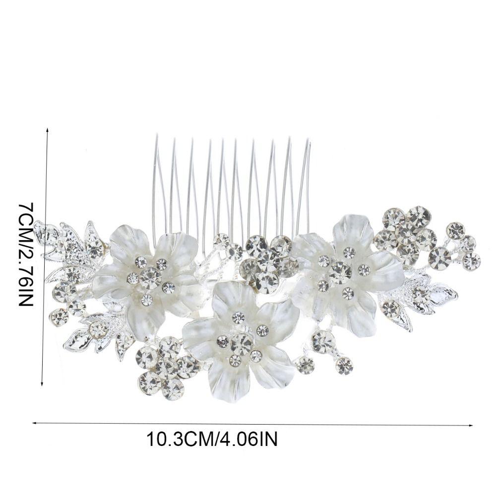 Sparkling Bridal Hair Comb Headdress Flower Hairclip Fashion Rhinestone Hairpin  Wedding