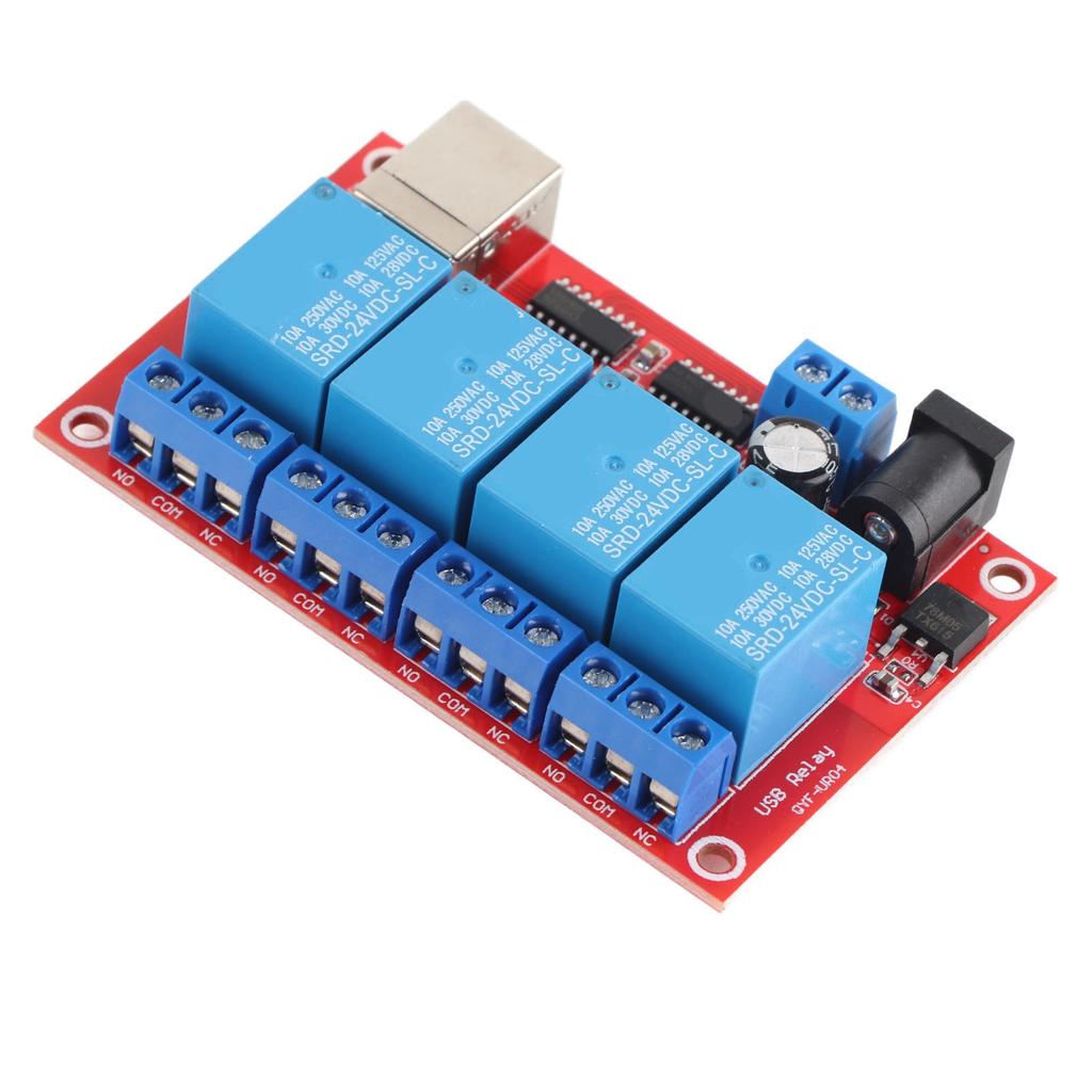 4 Channel Relay Module USB Drive Free DC Relay Board Computer Control PLC Board 3 Operating Modes 5V