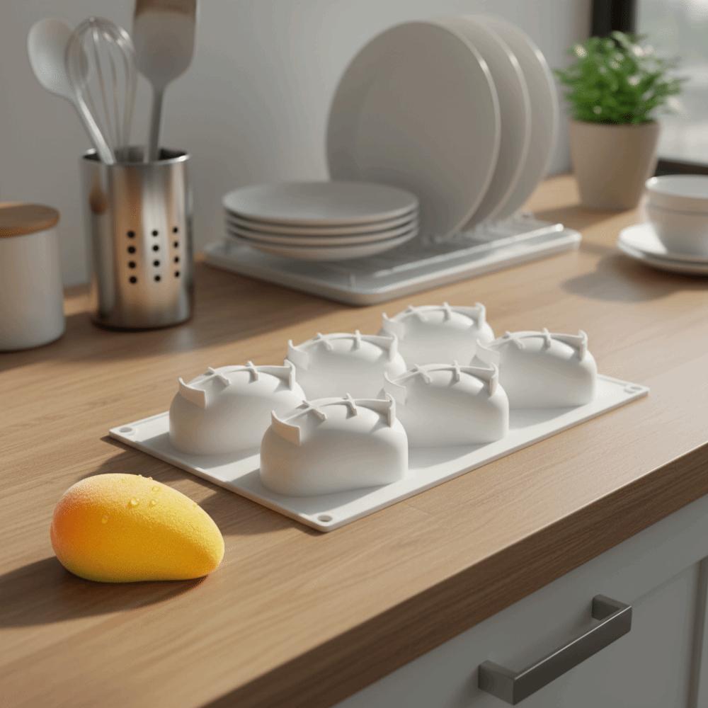 Stampo Antiaderente Realistico per Frutta 6 Cavità Stampini per Torta Mousse Stampini per Torta in Silicone per Uso Domestico