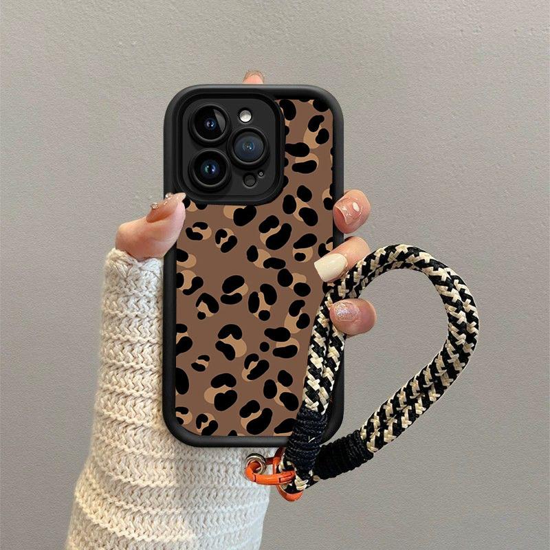 Leopardenmuster Hängeband Handyhülle für Motorola Moto Edge 70 G86 G56 G15 G24 50 G35 G34 G75 PLAY G85 60 Fusion Stylus Pro 4G 5G