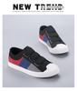 Spring Men's Slip-On Canvas Shoes: Korean Style Color Block, Breathable Casual Low-Top Skate Shoes