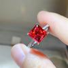 Red Princess Square 5-Carat Moissanite Ring: Elegant European & American Style for Women