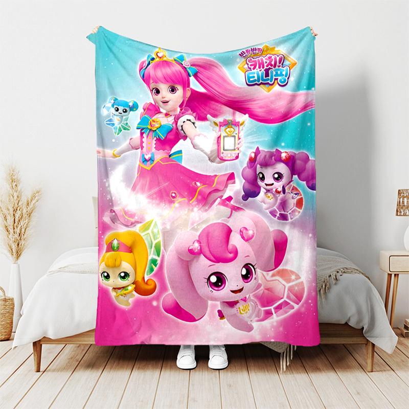 1pc Blanket Catch! Teenieping Print Design, Lightweight Blanket for Sofa, Bed- Soft &Warm, Gift for All Seasons like Christmas, Halloween