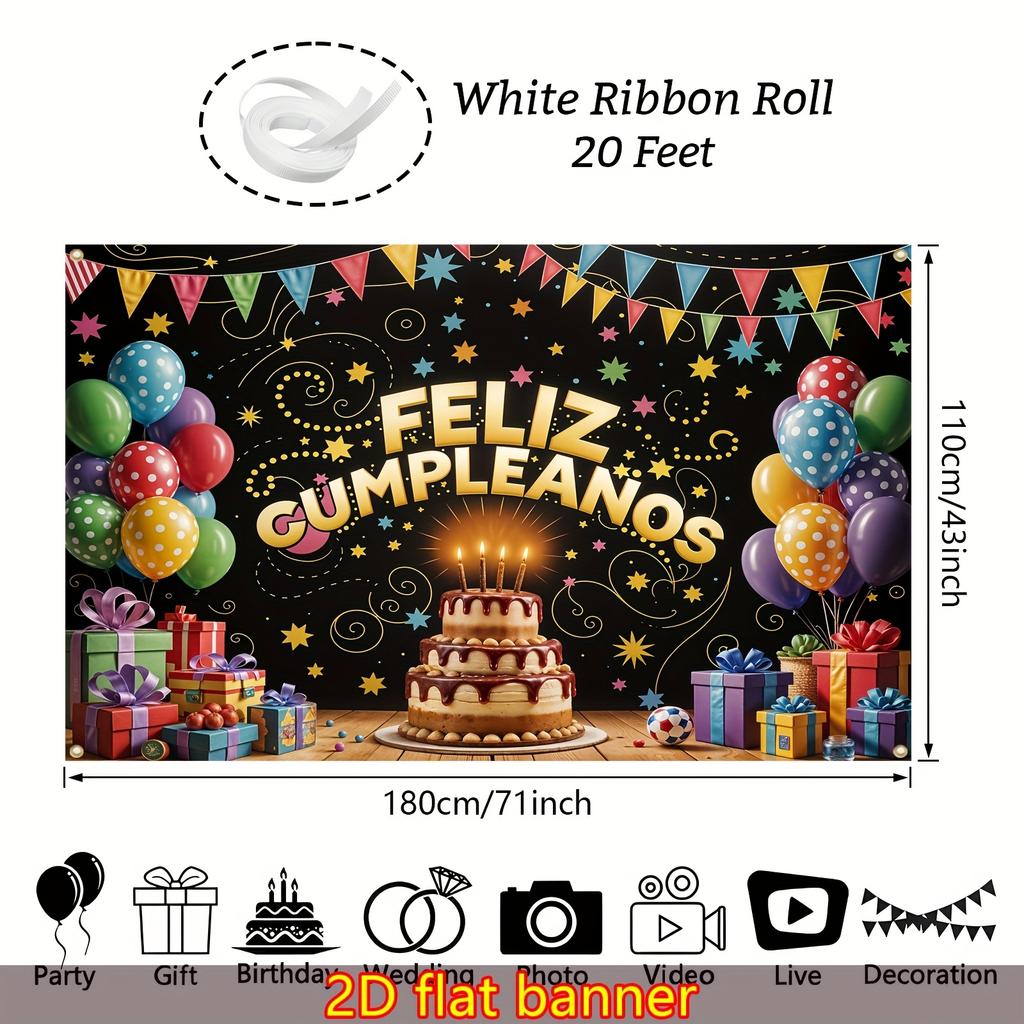 Spanish "Happy Birthday" Banner Is Suitable for Summer and Autumn Photography Party Supplies and Birthday Party Decorations