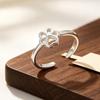 Cute Pinky Ring - European & American Animal Series: Little Cat Paw & Heart Shape Open Toe Ring for Women