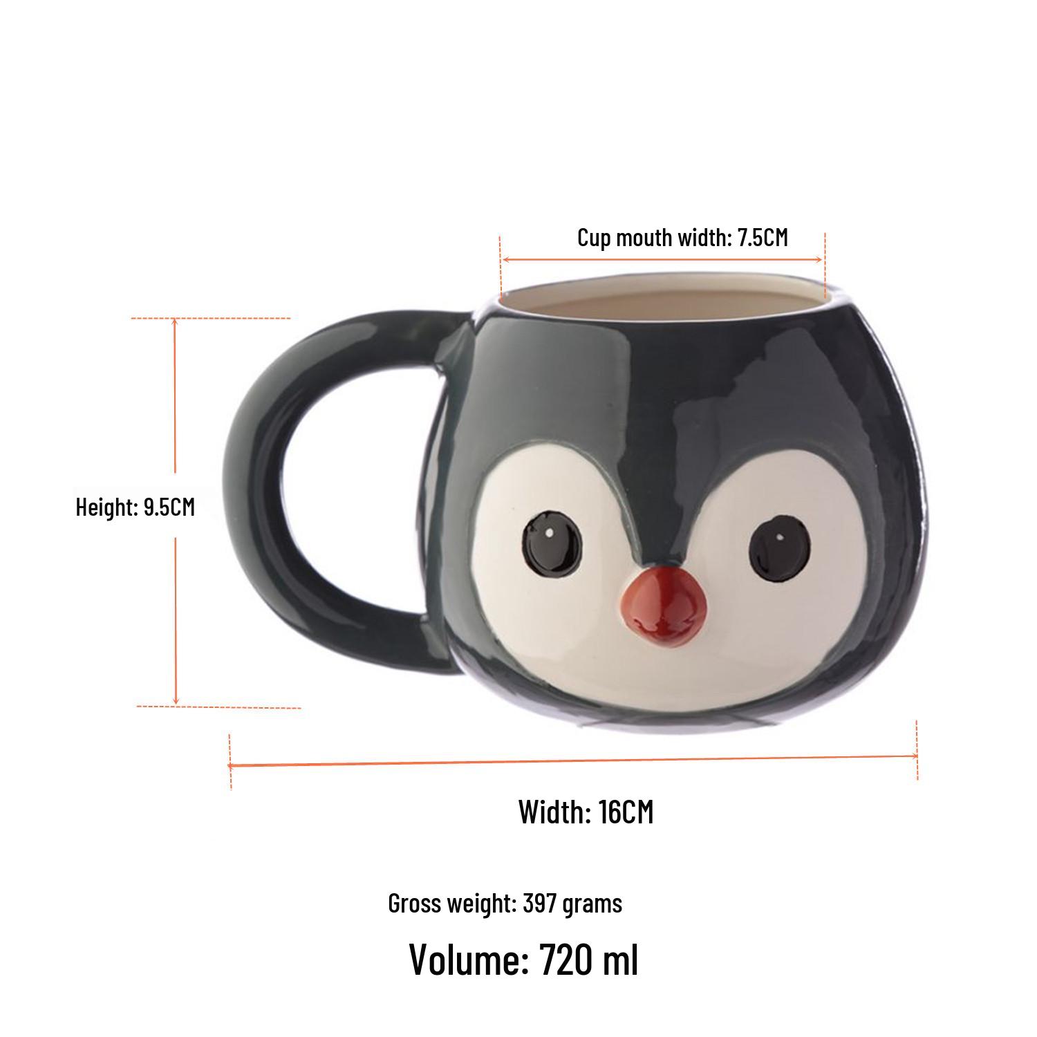 Кружка с 3D-головой животного из керамики - Тигр, Волк, Лев, Бульдог, Мопс