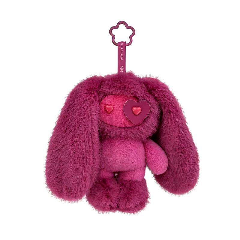 Juju Rabbit Plush Keychain Heart Eye Bunny Long Ears Plushies Stuffed Animal Doll Backpack Pendant Birthday Gifts