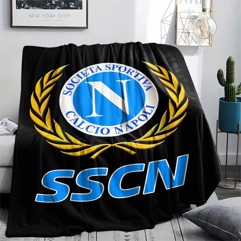 1 ud. S.S.C. Manta de Franela con Estampado de Nápoles, Alta Calidad para Todas las Estaciones, Decoración del Hogar, Calidez y Confort, Perfecta para Regalos de Navidad
