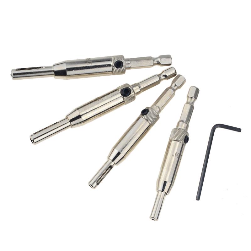 Buy 4pcs/1Set Center Drill Bit Doors Self Centering Hinge Tapper Core ...