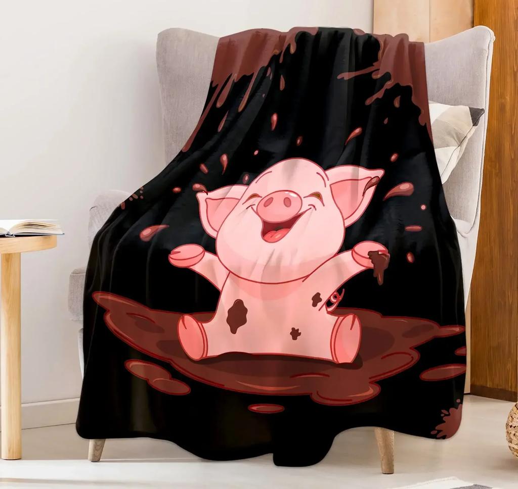 Pig Blanket Gifts for Women Pig Lovers,Pink Pig Blankets for Girls Boys,Cozy Warm Cute Animal Flannel Throw Blanket for Bed Sofa