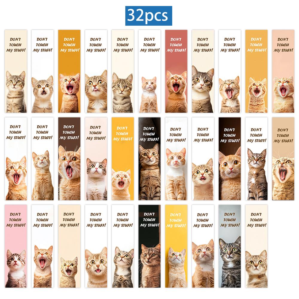 

32 шт., Смешная закладка для кота, Сезон «Снова в школу», Рождество, Хэллоуин, Подходит для учителей, читателей и дней рождения.