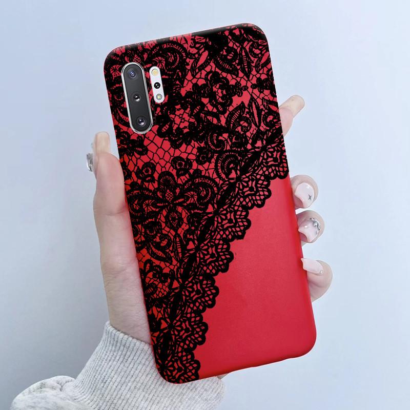 For Samsung Galaxy Note 10 Plus N970F N975F Phone Case Butterfly Flower Girl Design Soft Silicone TPU Back Housing Note10 Covers