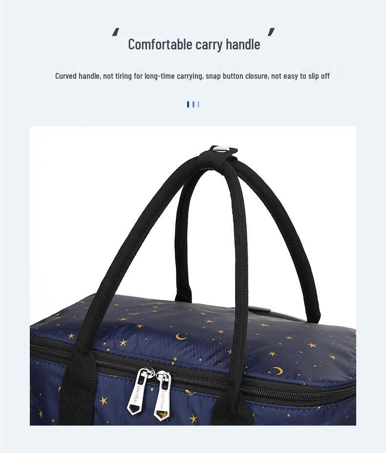 Portable Small Trolley Cart with Universal Wheels and Insulated Shopping Bag