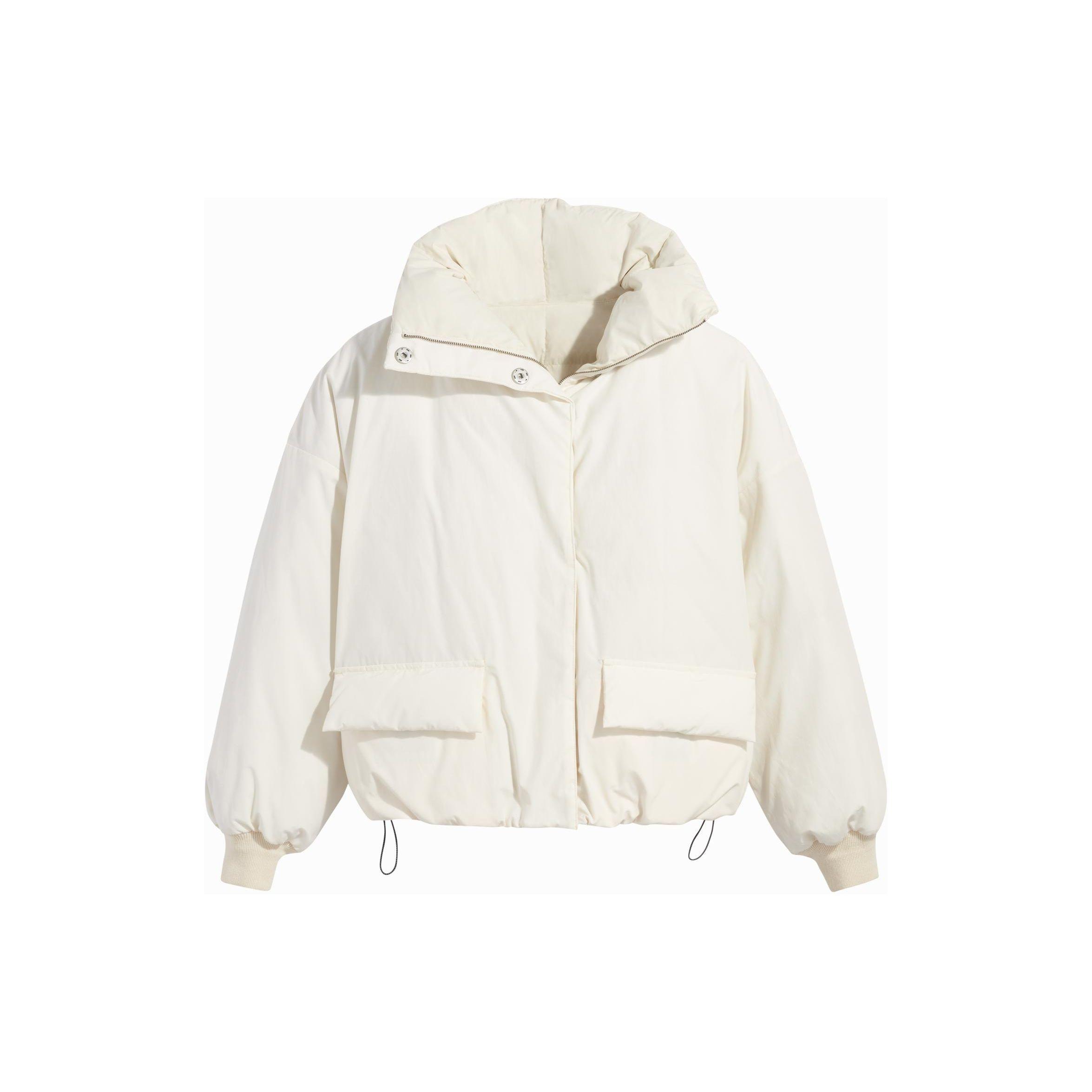 

Levis Простая Универсальная Теплая Короткая Пуховая Куртка Женская Верхняя Одежда Белая A0689-0003 XS