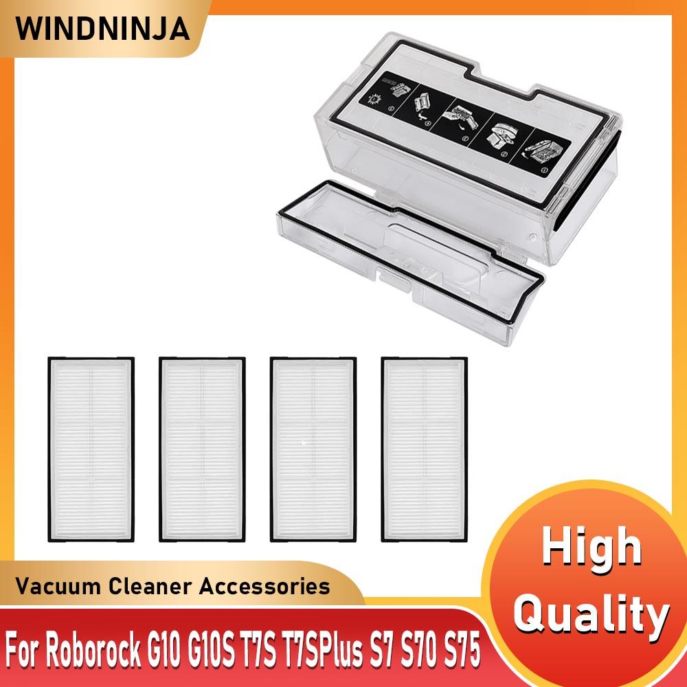 Hepa Filter Dust Bin for Roborock T7S T7SPlus S7 S70 S75 Dust Box Robot Vacuum Cleaner With Filter Part Dust Bin Container Accessories