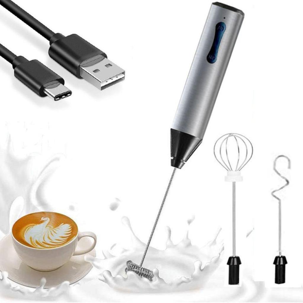 Mousseurs à lait sans fil Mélangeur à main électrique avec mini-cafetière électrique USB Mélangeur à fouet pour café Cappuccino Crème