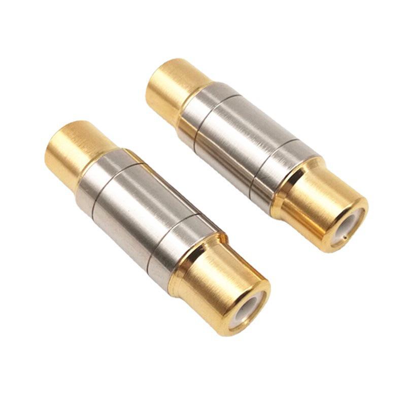 Gold-Plated Copper RCA Female-to-Female Connector for Audio and Video.