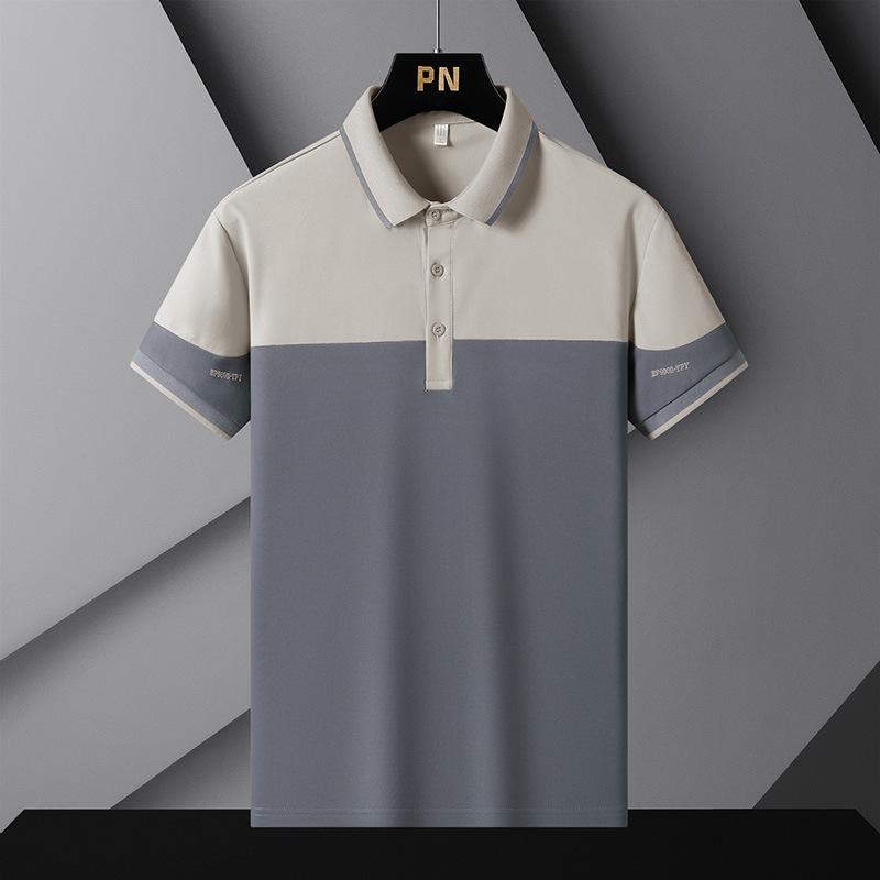 

Мужская дышащая поло в деловом стиле с контрастными цветами, облегающая, универсальная футболка с деловым воротником L