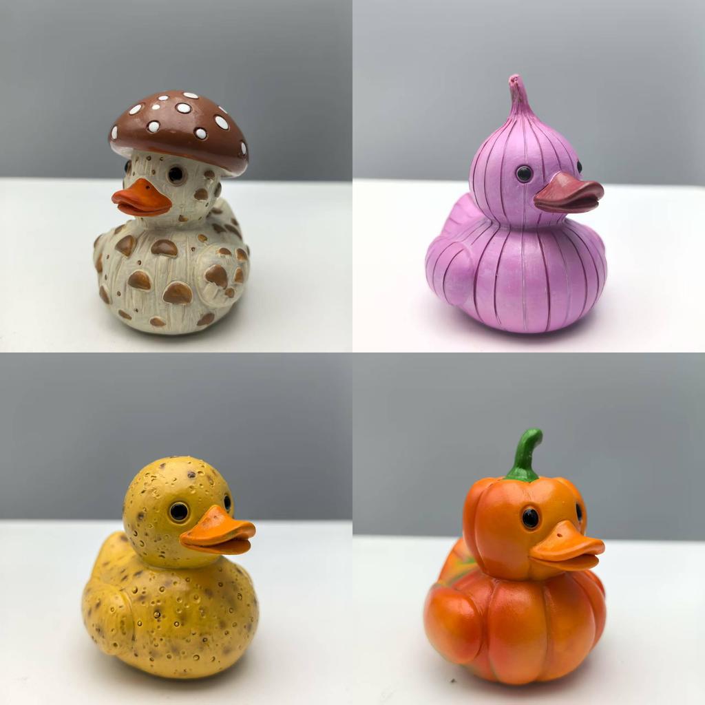 Whimsical Vegetable Duck Resin Sculpture For Home Decor And Collectors