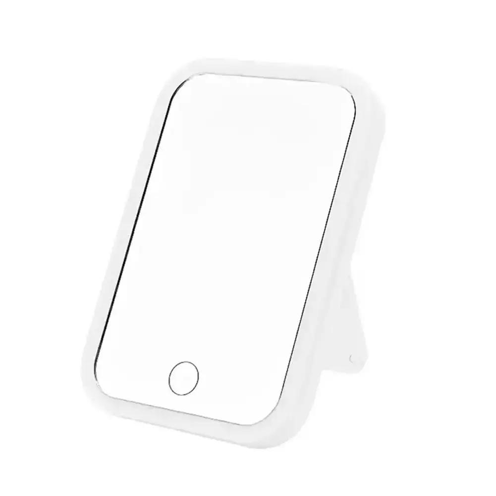 Portable Folding Mirror Lighted Mirror LED 3Colors Modes Mirror Travel USB Dressing Table With Makeup Light Charging