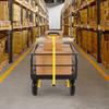 Steel Garden Cart, 635 Kg Heavy Duty Pullable Garden Wagon Yard Cart, 2 In 1 Outdoor Metal Utility Wagon Yard Trailer with 330 Mm All Terrain Tires,