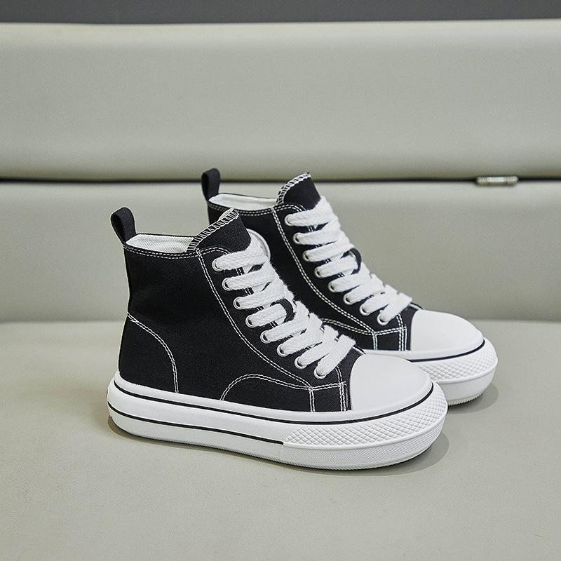Plátěné tenisky na platformě pro ženy Šněrovací běžecká vycházková obuv Tenisky Ležérní Prodyšné tenisky Nazouváky Lehké vysoké plátěné boty