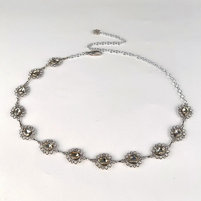 

Women s Waist Chain with High-end Skirt Retro Rhinestones Inlaid with Metal Waist Chain National Light Luxury Decorative Belt for Women