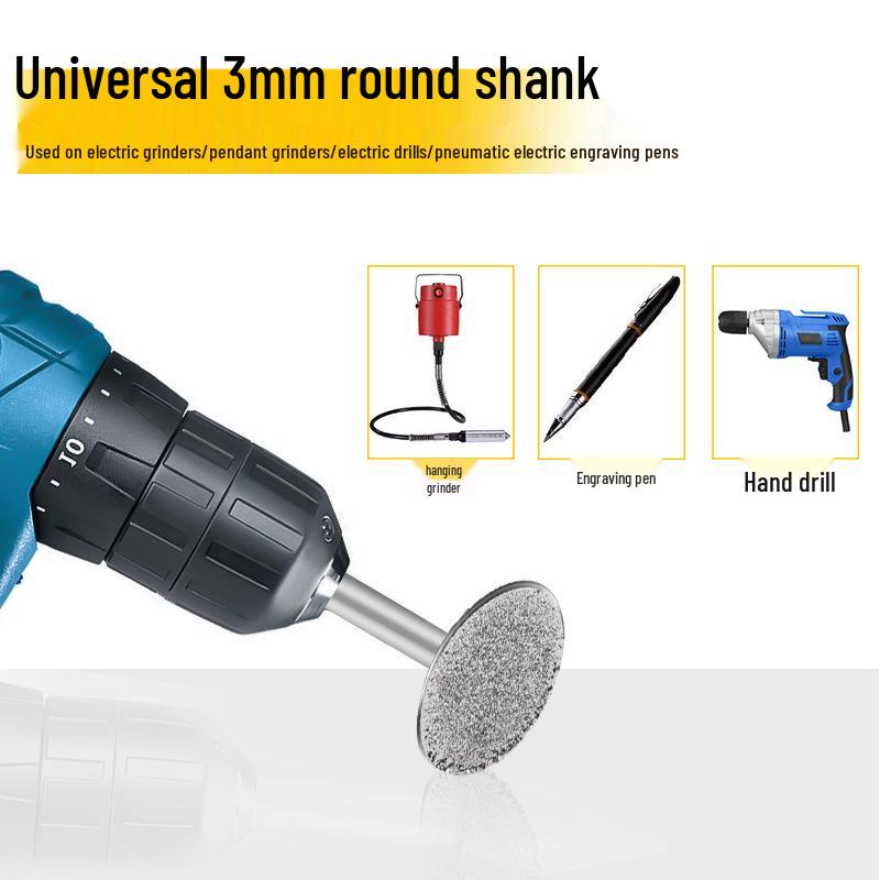 T-Shaped Diamond Grinding Head for Jade Carving - Includes Hook Tip, Thin Needle, and Free Shipping