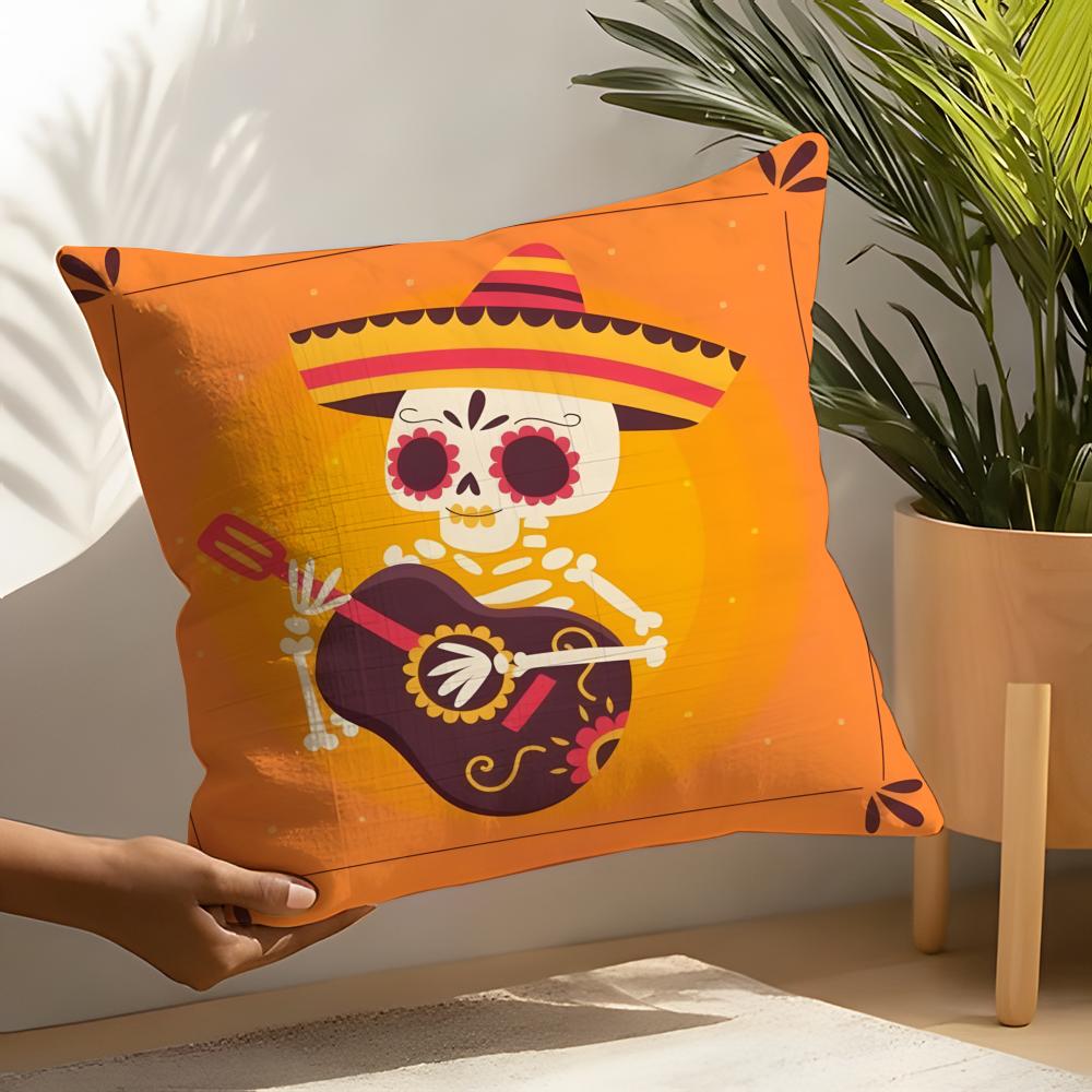 Festival DDia de Muertos Pillow Case Linen Cushion Covers For Decorative Sofa Home Pillows Case Car Chair Pillows Cases