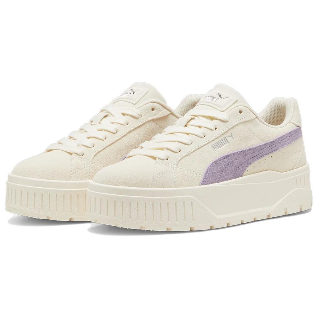 New PUMA Karmen II Wear resistant And Lightweight Low Top Skateboard Shoes Women's Beige Purple 397457-04