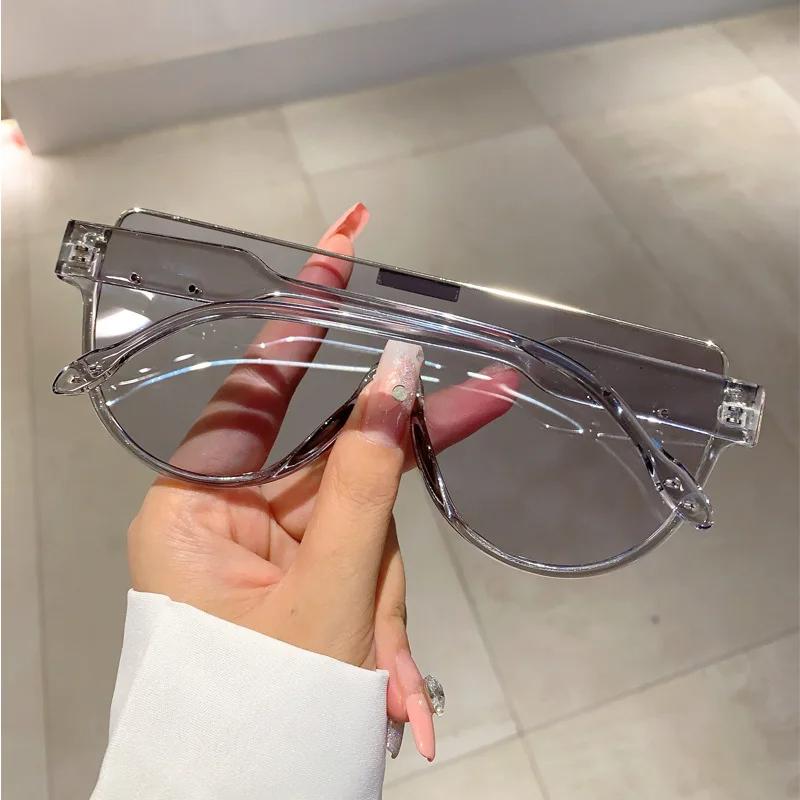 

Полукруглые солнцезащитные очки женские модные моноблоки уличные очки винтажные оттенки Ins трендовые новые очки UV400 Gray