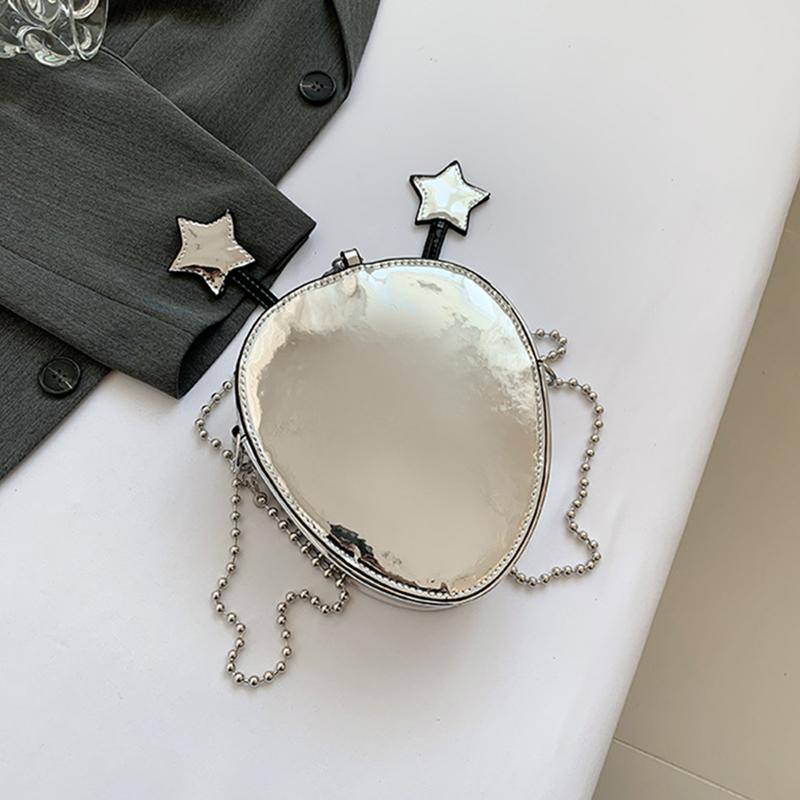 Alien Pattern Shoulder Bag PU Leather Halloween Purse for Women Chain Crossbody Messenger Bag Halloween Female Chic Purse CLE