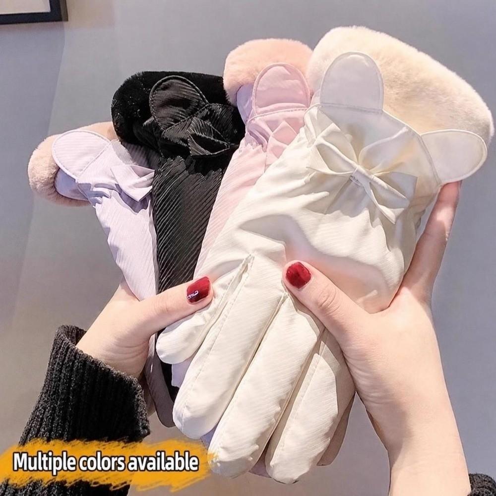 Polyester Fleece Lined Winter Thermal Gloves Waterproof Cold Weather Gloves For Cycling