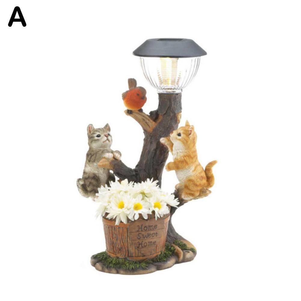 Solar Lamp For Cat And Dog, Dog, Rabbit Creativity, StatueWindow Animal LightDecoration Climbing Decor, Garden, Home Room