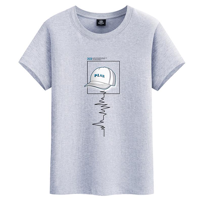 Camiseta de Algodón de Manga Corta para Hombre y Joven de Corte Holgado 2024