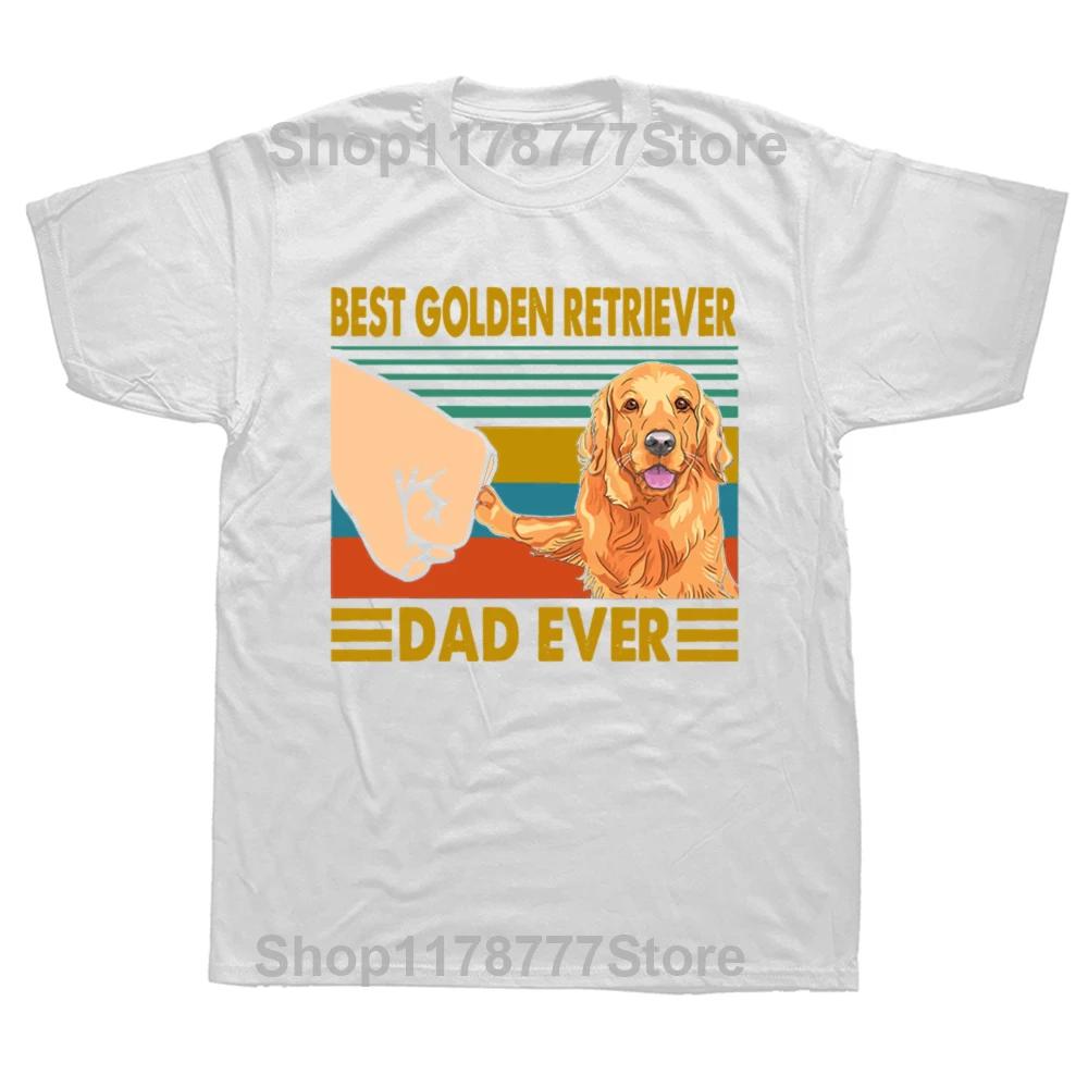 Funny Best Golden Retriever Dad Ever Dog Lover Owner T Shirts Graphic Cotton Streetwear Short Sleeve Birthday Gifts Tshirt Men S