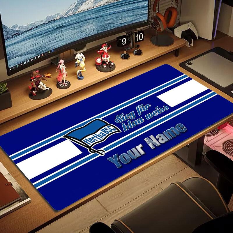 Hertha BSC Custom Name Large Size Mouse Pad Large Gaming Table Cushion Non-slip Laptop Tablet Big Mousepad XXL Mat Mini PC Playmat With Lock Edge