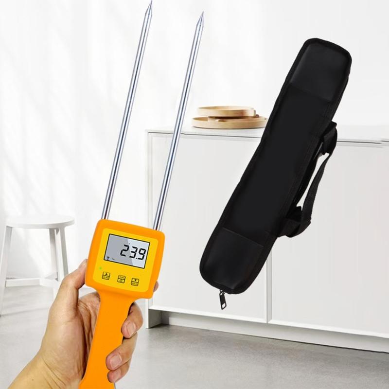 Digital Grains Meter Large Display Grains Humidity Meter Double Probes with Anti Slip Handle for Wheat Corn Bean Peanut