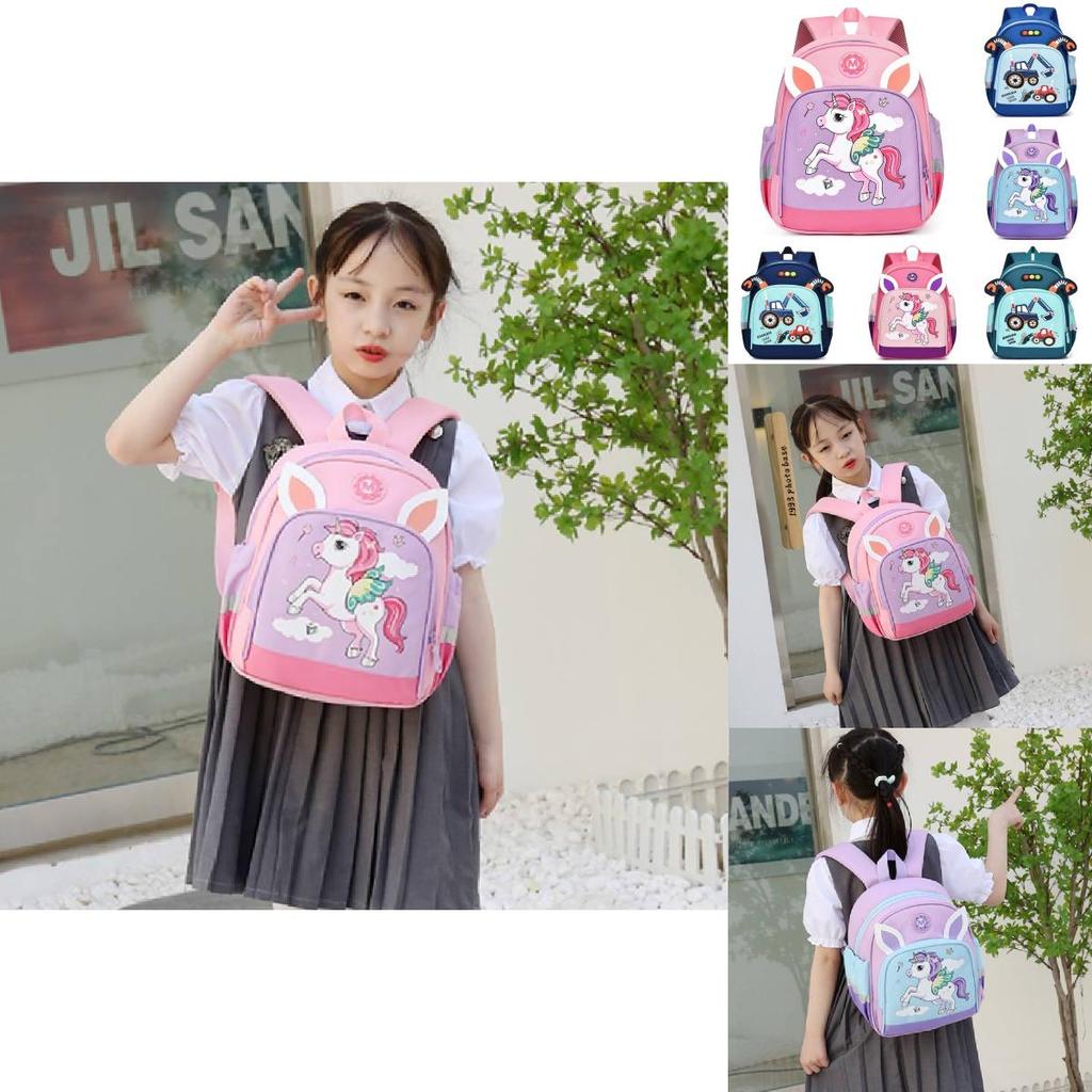 Adorable Cartoon Nylon Backpack For Kids Unisex Lightweight And Trendy Design