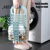 Foldable Hanging Hamper Laundry Basket, Breathable Hollow Design, Wall Mounted Portable Dirty Clothes Bag Space Saving Organizer, for Bathroom