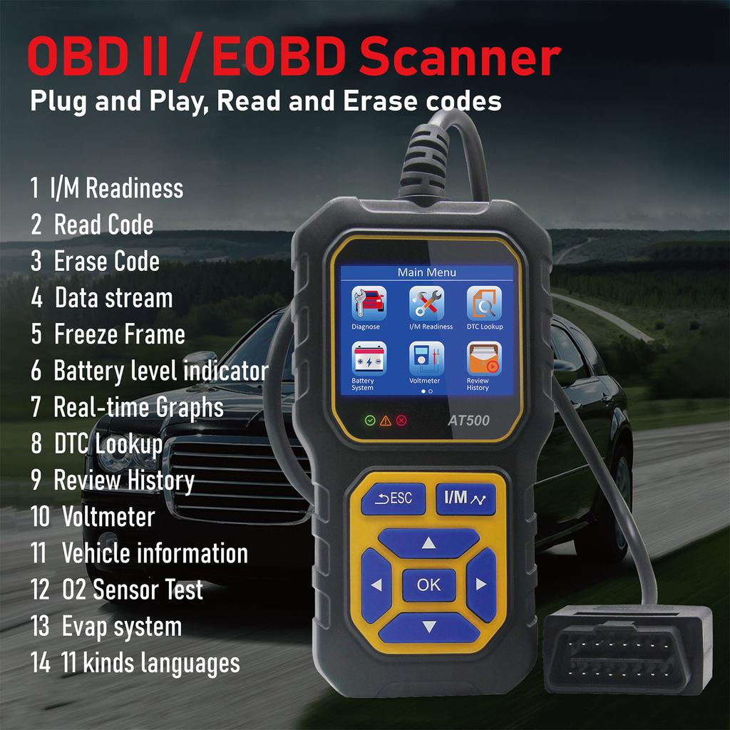 All System Diagnostic Tool OBDII & EOBD Code Scanner Automotive Scanner Automotive Code Reader for Charging System Test