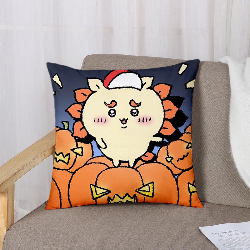 

Halloween Jiikawa Pillow Cushion, Cartoon Cute Pillow, Nap Pillow, Cartoon Peripheral Pillow flannel 45x45cm double-sided [without pillow core]