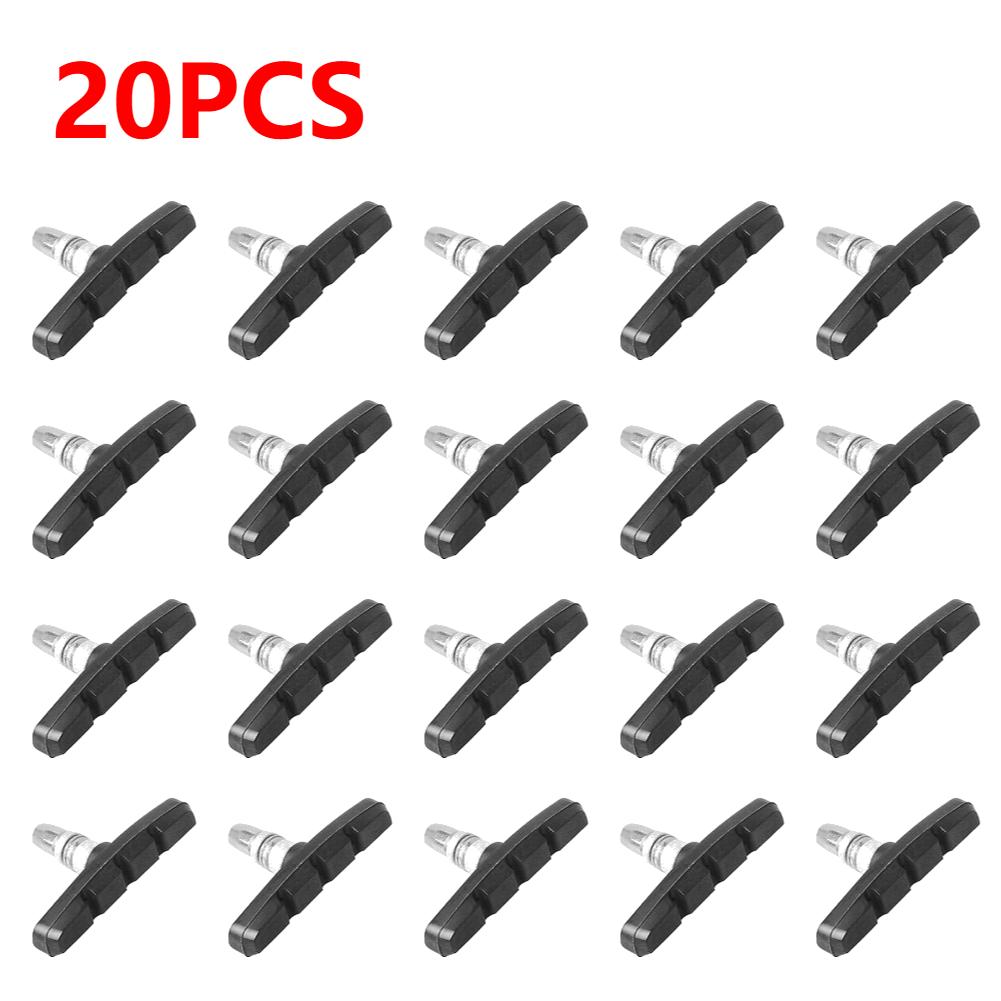 1-30PCS MTB Road Bicycle Silent Brake Pads Cycling V Brake Holder Pads Shoes Rubber Blocks Durable Riding Cycling Accessories