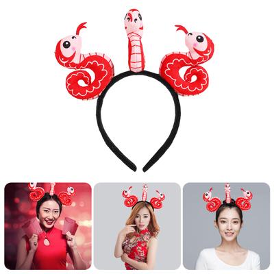 Festival Snake Headband for Chinese New Year Celebrations Adjustable 3D Snake Hairhoop for Adults and Kids All Age